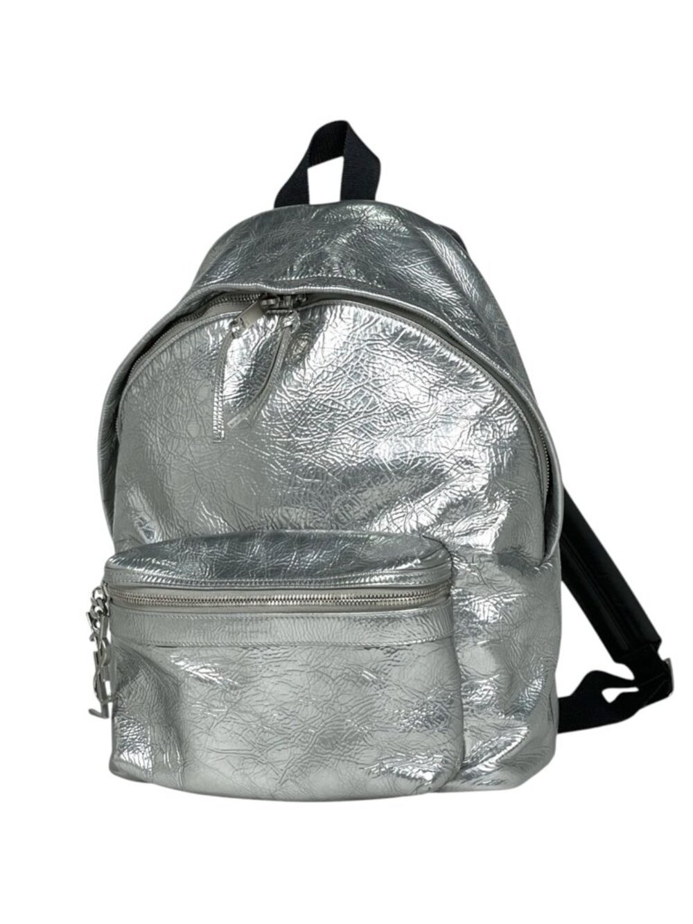 Saint Laurent Paris Backpack City Leather Silver